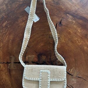 Antik Kraft Beige Woven Crossbody Bag